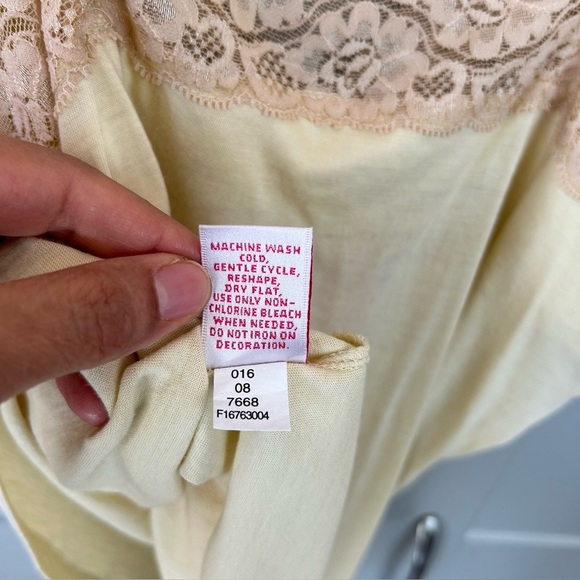 NWT Y2K Womens LG Babydoll Camisole Top Cream Lace Beaded Romantic Boho Strappy - Picture 9 of 9